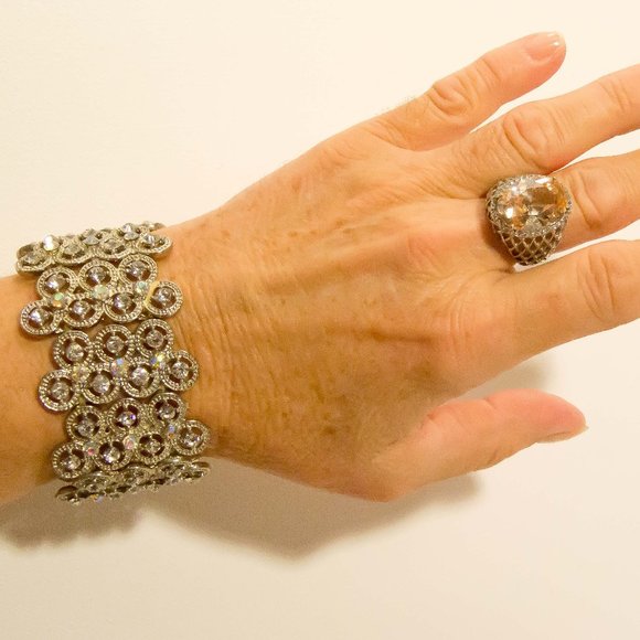 Stainless Steel Quartz and Crystal Ring - Picture 6 of 7